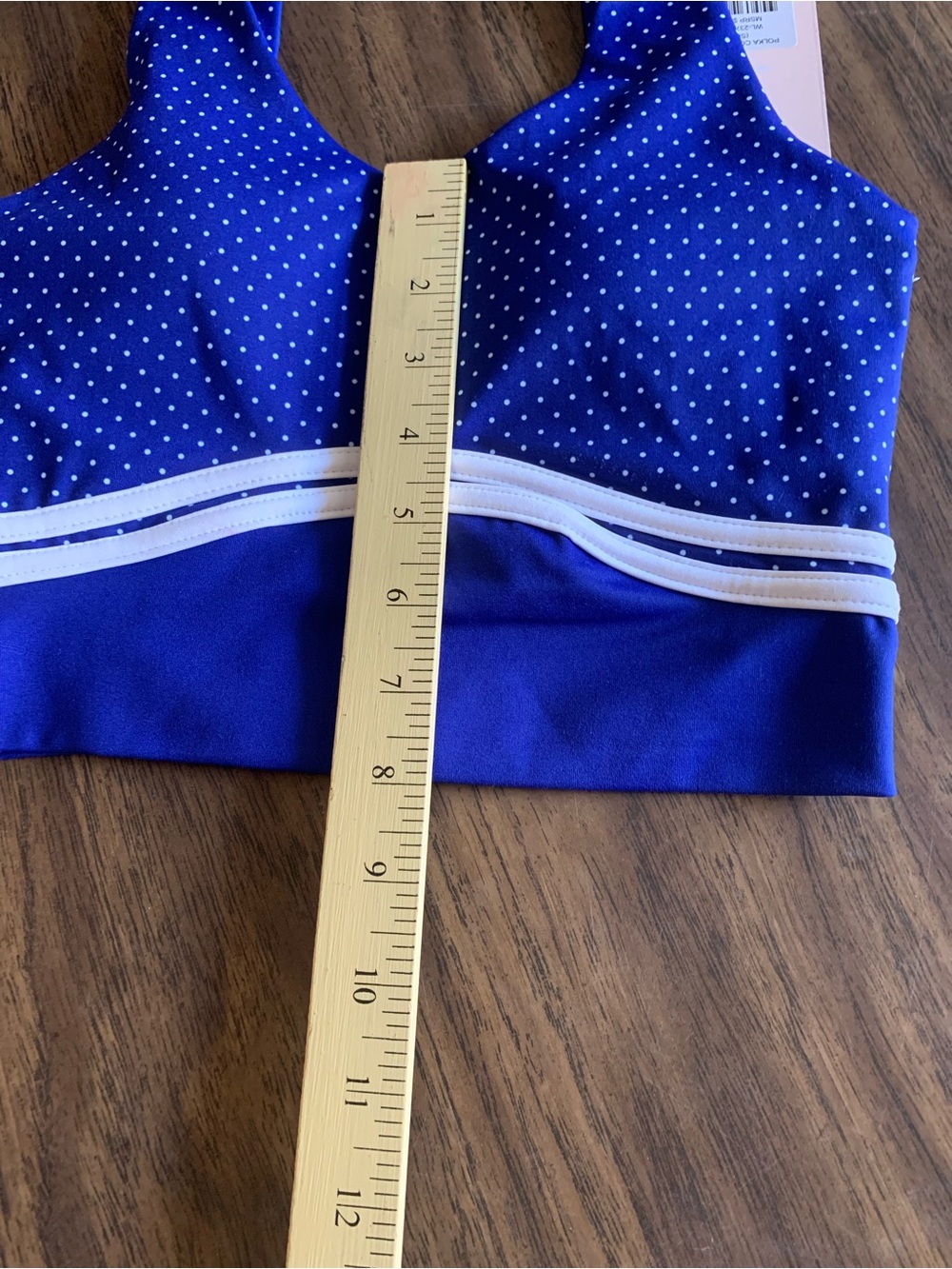 Willo Deep Blue Polka Dot Supportive Sports Bralette - Picture 7 of 8